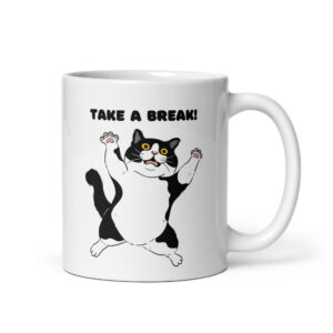 Taza blanca brillante