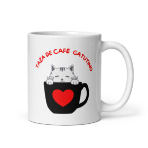 Taza blanca brillante