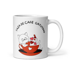 Taza blanca brillante