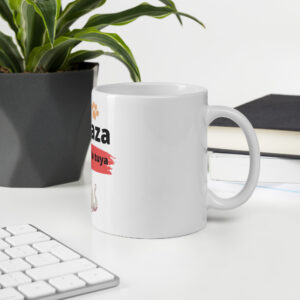 Taza blanca brillante