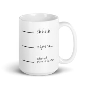 Taza blanca brillante