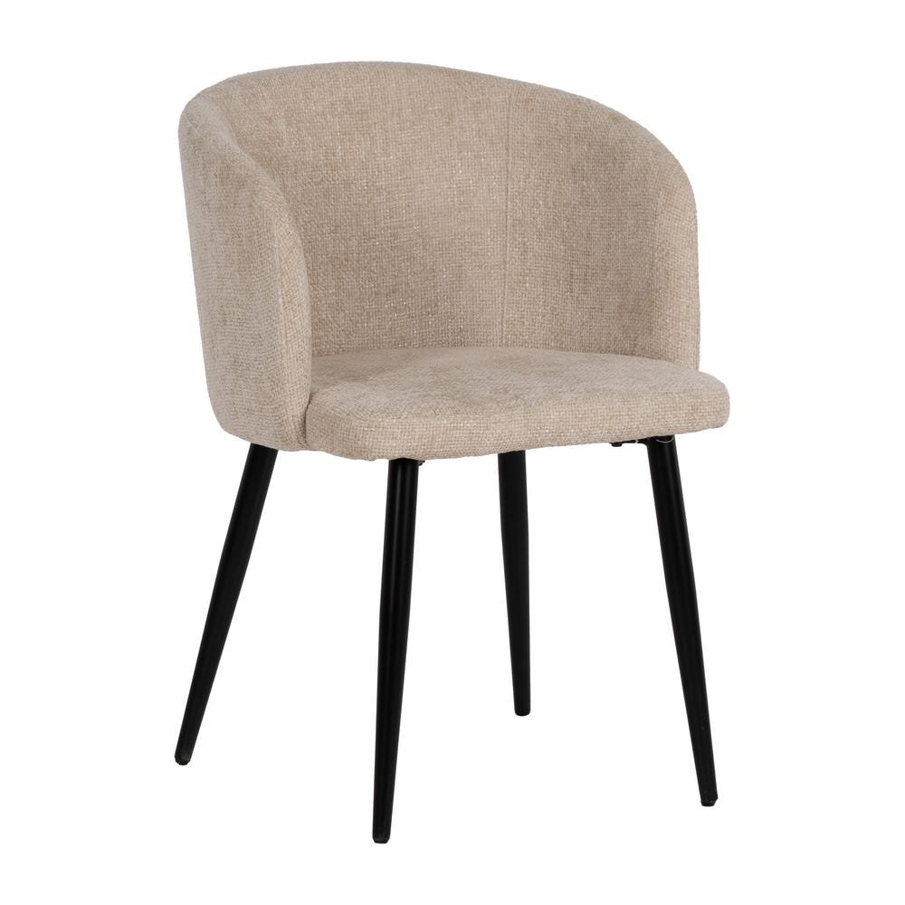 Silla Crema Tejido-metal Salón - Imagen 2