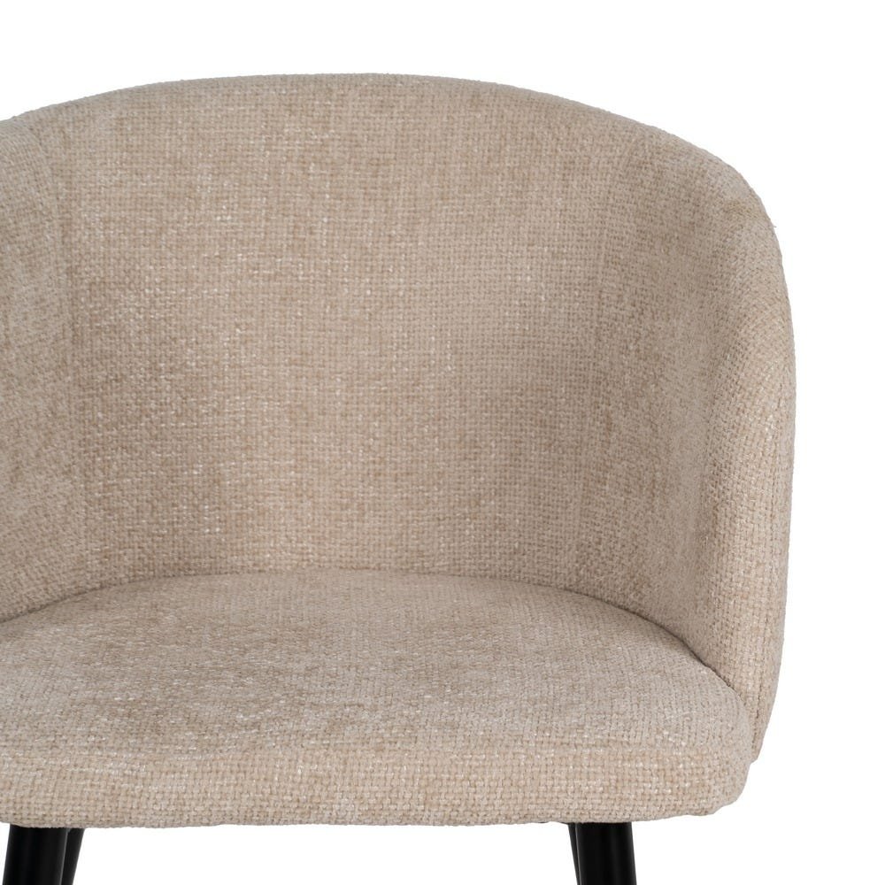 Silla Crema Tejido-metal Salón - Imagen 5