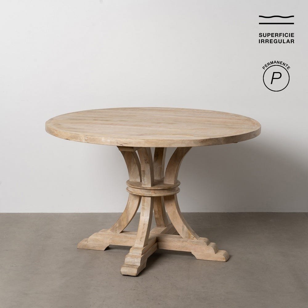 Mesa Comedor Blanco Rozado de madera de mango | Mobiliario original de BichoRaro