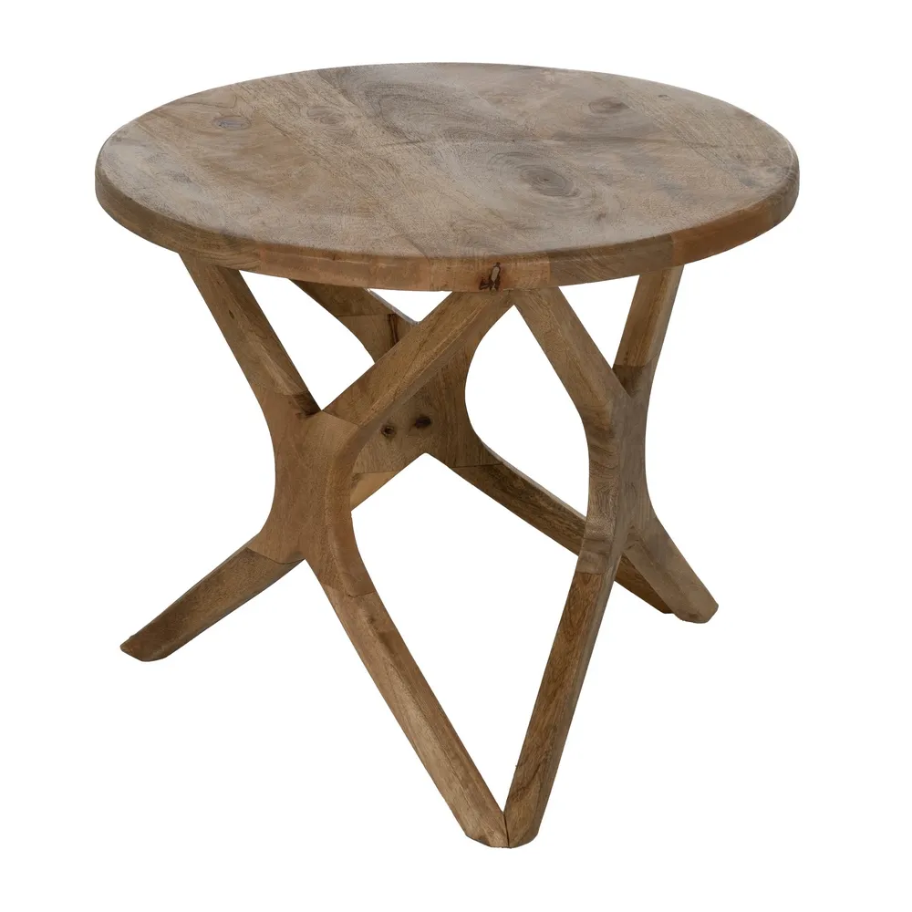 MESITA MIEL MADERA DE MANGO DECORACIÓN 60 X 60 X 50 CM